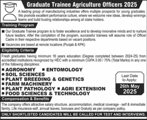 Agriculture Officer Trainee Program 2025 – Succeed